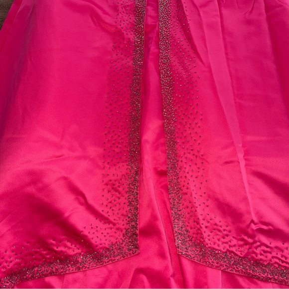 Vintage Morgan & Co Babydoll Strapless Prom Gown Women’s 8/10 Hot Pink Y2K - Picture 5 of 14